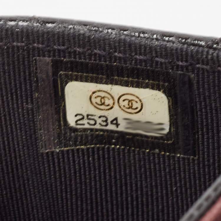 Pre Owned Chanel Black Caviar Leather CC Flap Card Case
