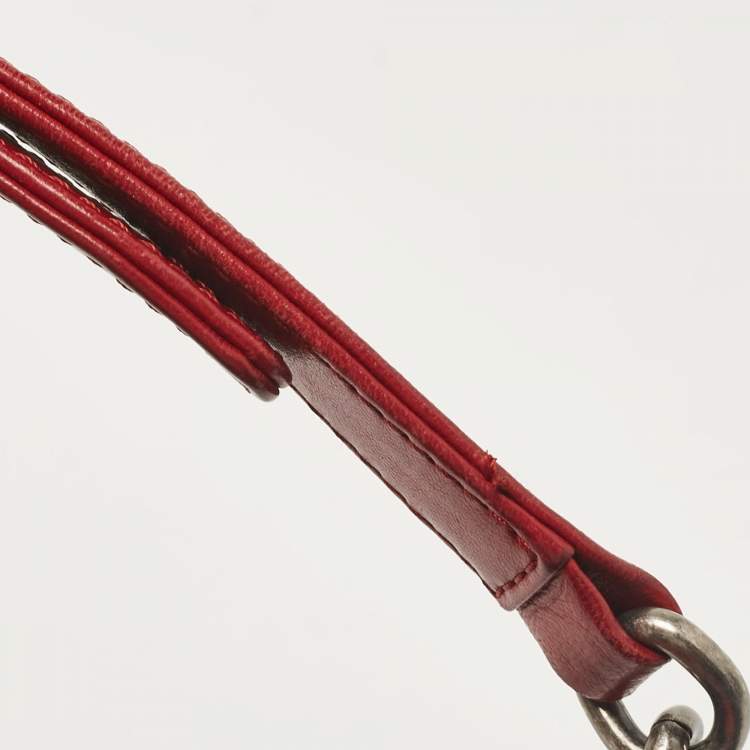 Pre Owned Chanel Red Leather Medium Paris-Edinburgh Celtic Boy Bag