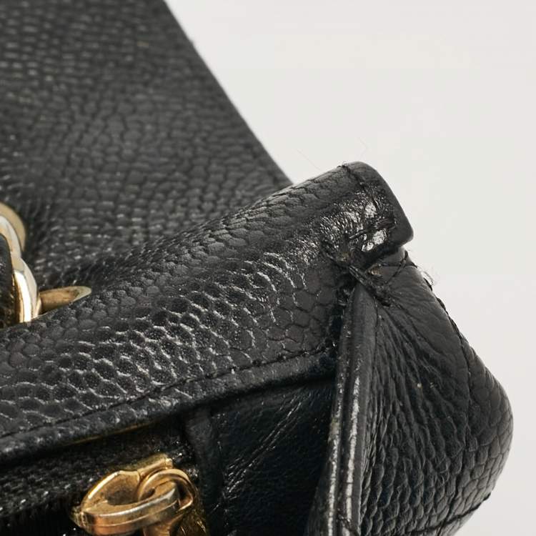 Pre Owned Chanel Black Caviar Quilted Leather Maxi Single Flap Bag