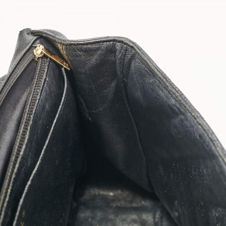 Pre Owned Chanel Black Caviar Quilted Leather Maxi Single Flap Bag