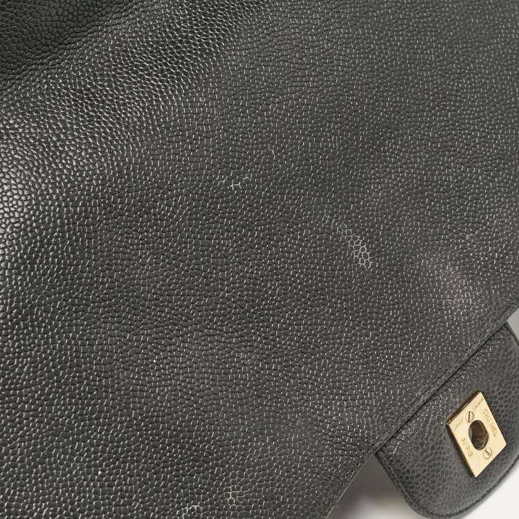 Pre Owned Chanel Black Caviar Quilted Leather Maxi Single Flap Bag
