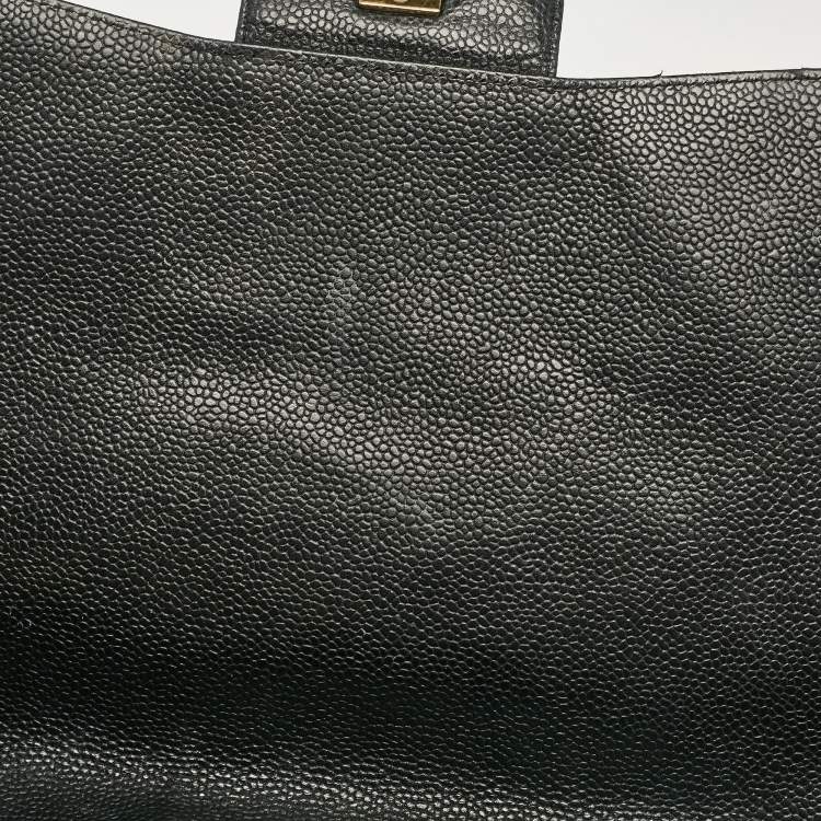 Pre Owned Chanel Black Caviar Quilted Leather Maxi Single Flap Bag