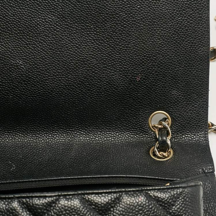 Pre Owned Chanel Black Caviar Quilted Leather Maxi Single Flap Bag