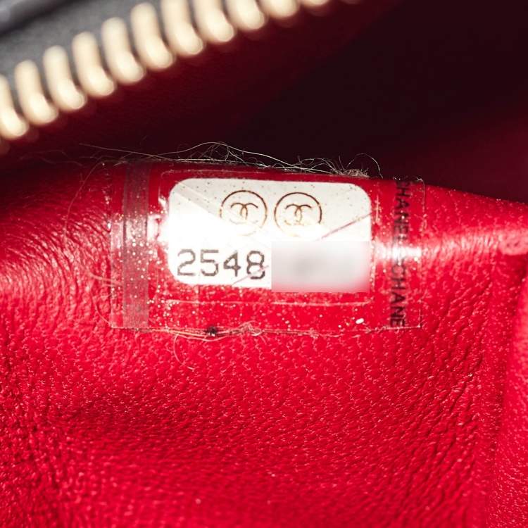 Pre Owned Chanel Black Leather and Crocodile CC Gabrielle Small Hobo