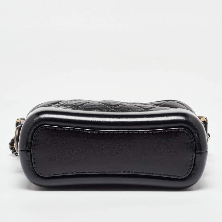 Pre Owned Chanel Black Leather CC Gabrielle Small Hobo