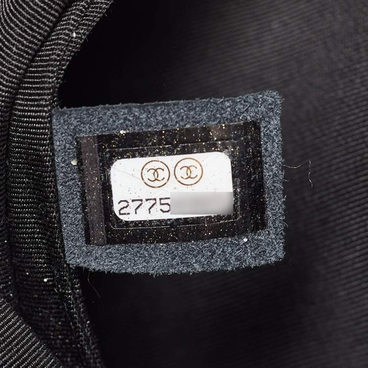 Pre Owned Chanel Iridescent Dark Purple Quilted Leather CC Gabrielle Small Backpack
