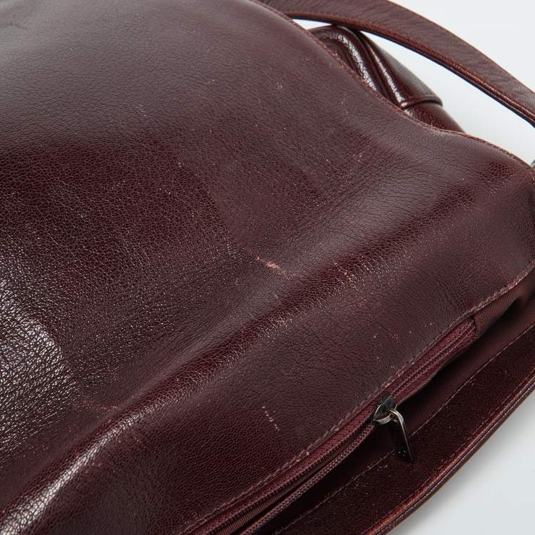 Pre Owned Chanel Burgundy Ombre Quilted Leather Large Boy Flap Bag