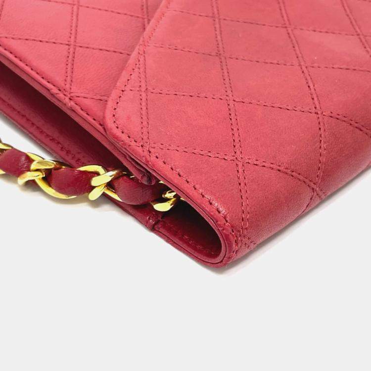 Pre Owned Chanel Red Bicolole Chain Shoulder Bag