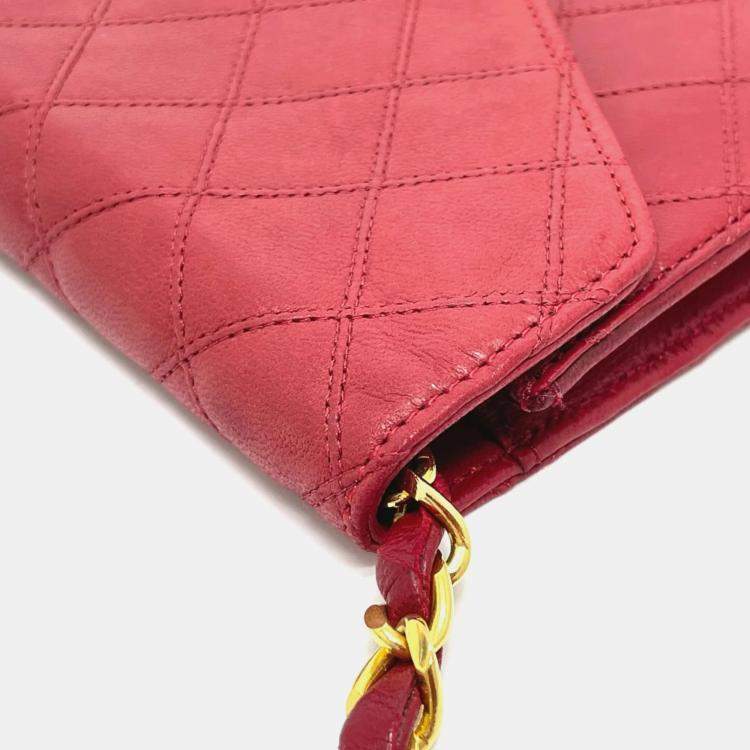 Pre Owned Chanel Red Bicolole Chain Shoulder Bag