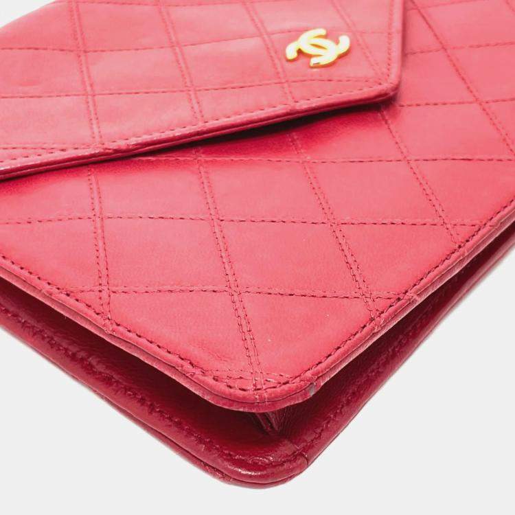 Pre Owned Chanel Red Bicolole Chain Shoulder Bag