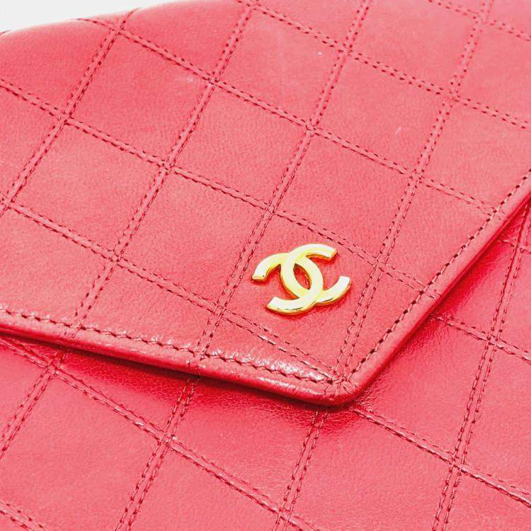 Pre Owned Chanel Red Bicolole Chain Shoulder Bag
