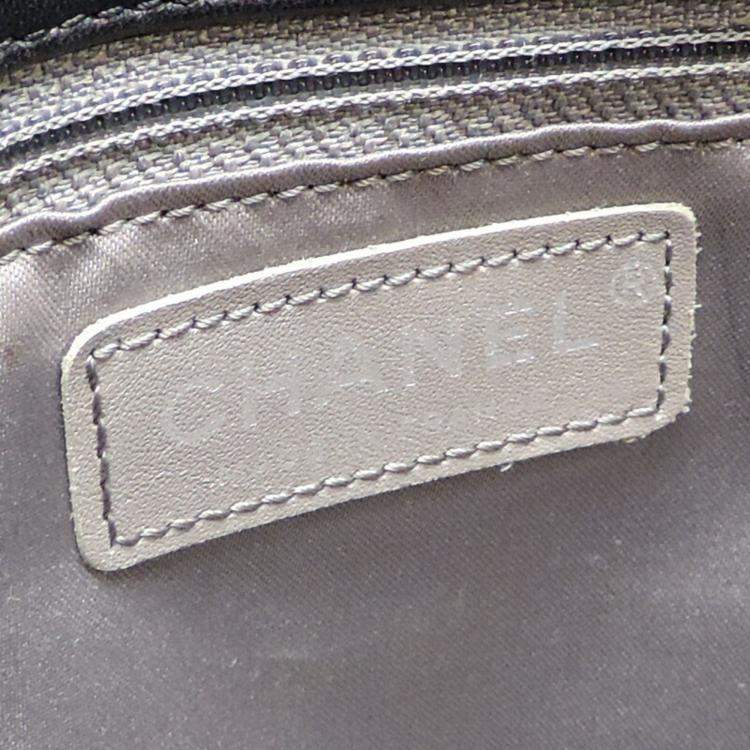 Pre Owned Chanel Black Tweed Fanny Chain Tote Bag