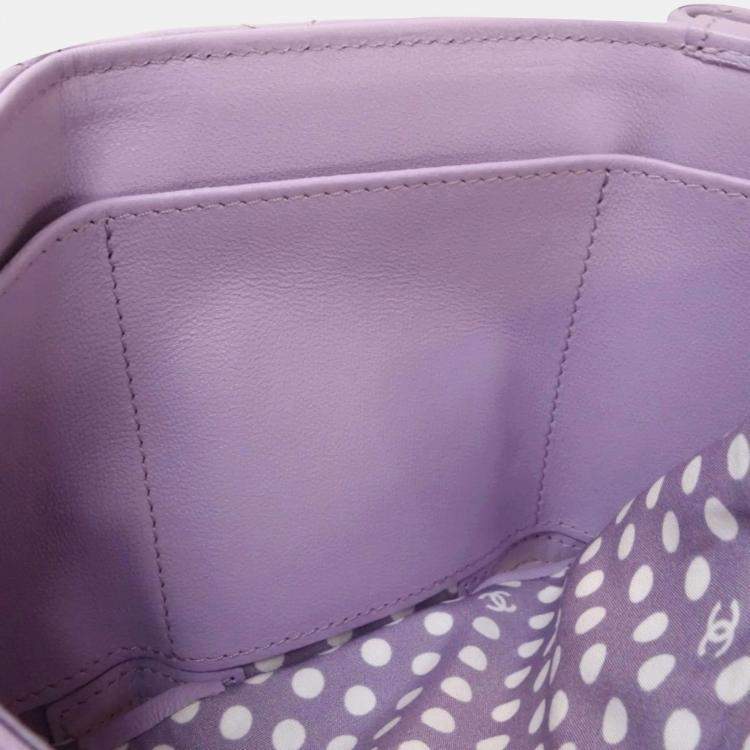 Pre Owned Chanel Light Purple Matelasse Small Flap CC Pearl Coco Mark Bi-fold Wallet