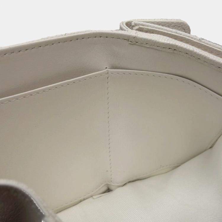 Pre Owned Chanel White Caviar Skin Classic Small Flap Matelasse Trifold Wallet