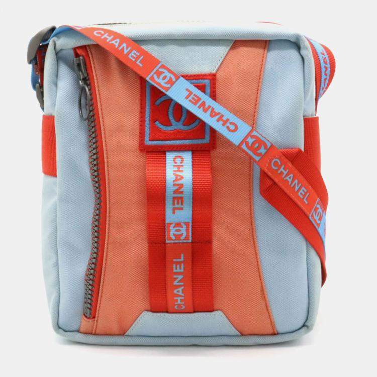 Chanel Light Blue Red Nylon Canvas Sport Line Coco Mark Shoulder Bag Chanel  | TLC