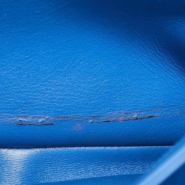 Pre Owned Chanel Blue Chevron Leather Medium Trendy CC Flap Bag