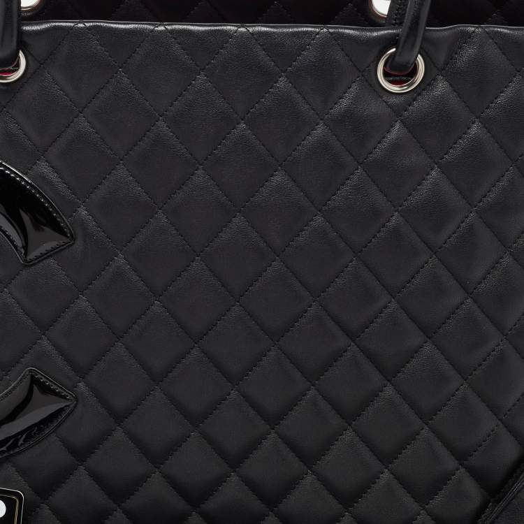 Pre Owned Chanel Black Quilted Leather Large Ligne Cambon Tote