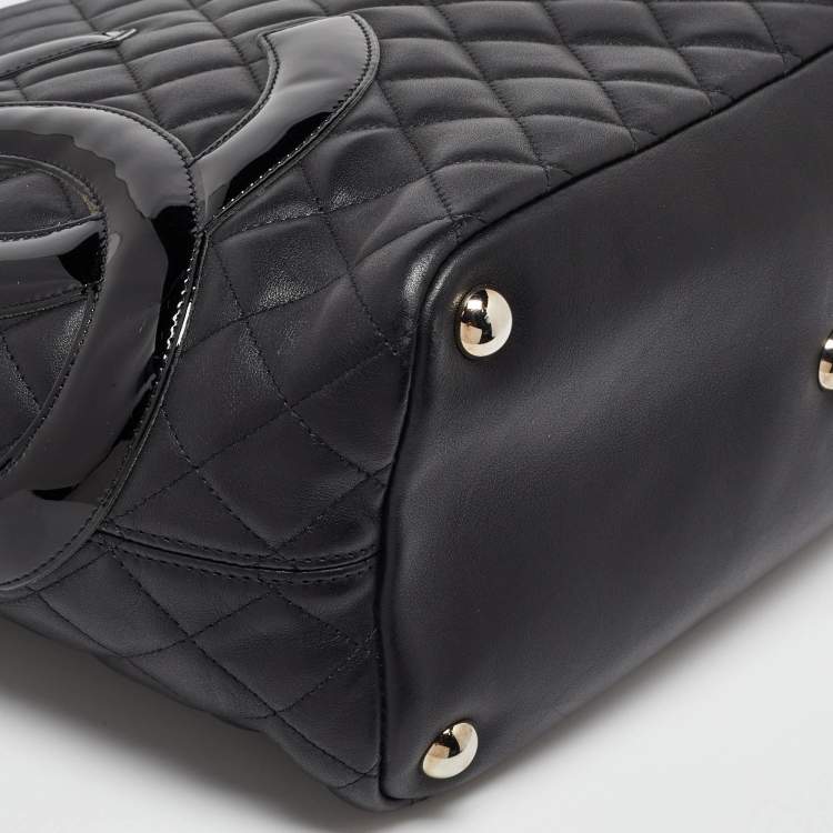 Pre Owned Chanel Black Quilted Leather Large Ligne Cambon Tote