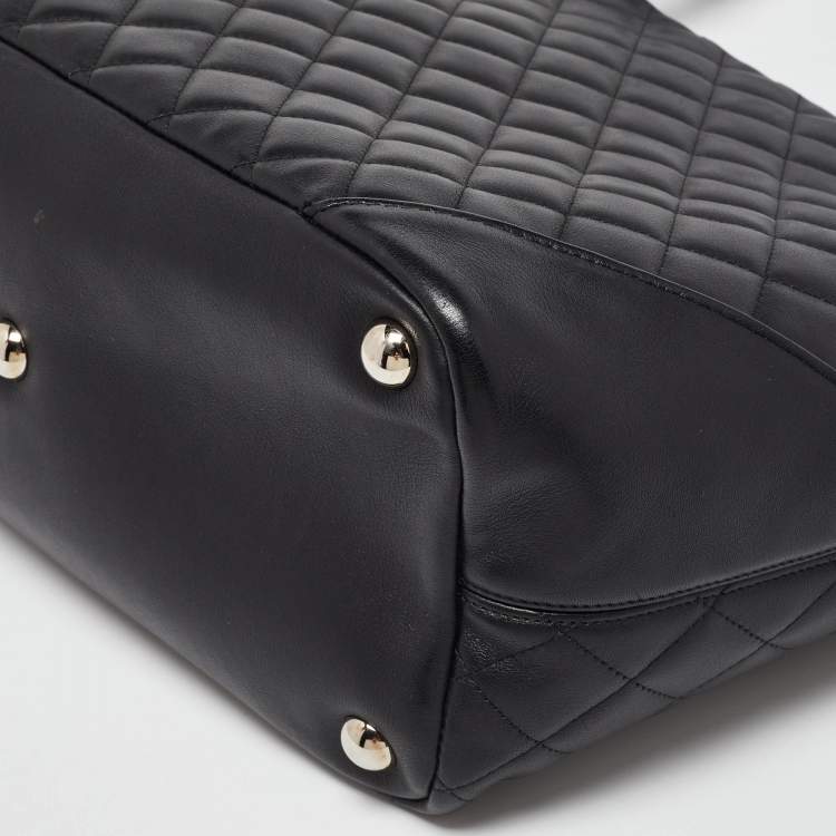 Pre Owned Chanel Black Quilted Leather Large Ligne Cambon Tote