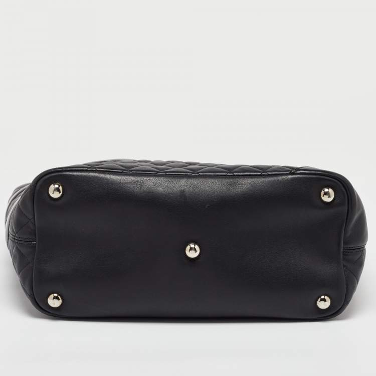 Pre Owned Chanel Black Quilted Leather Large Ligne Cambon Tote