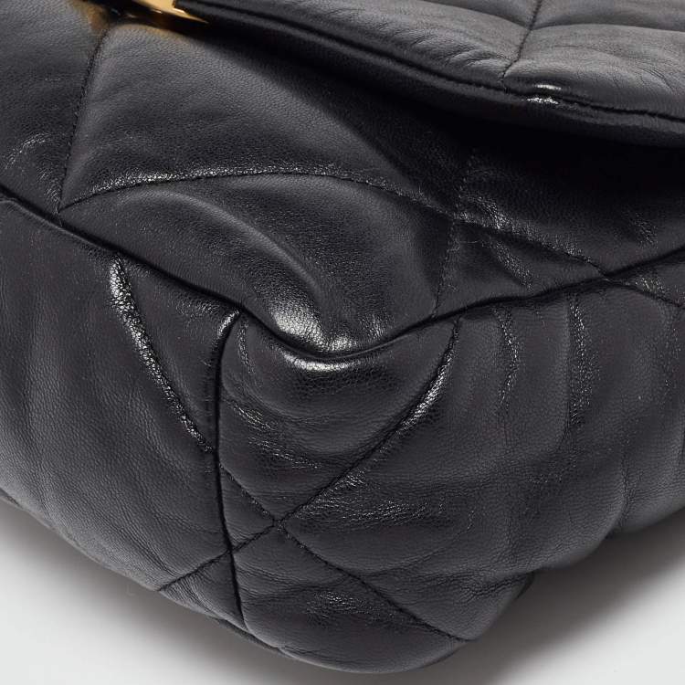 Pre Owned Chanel Black Quilted Leather Medium 19 Flap Bag