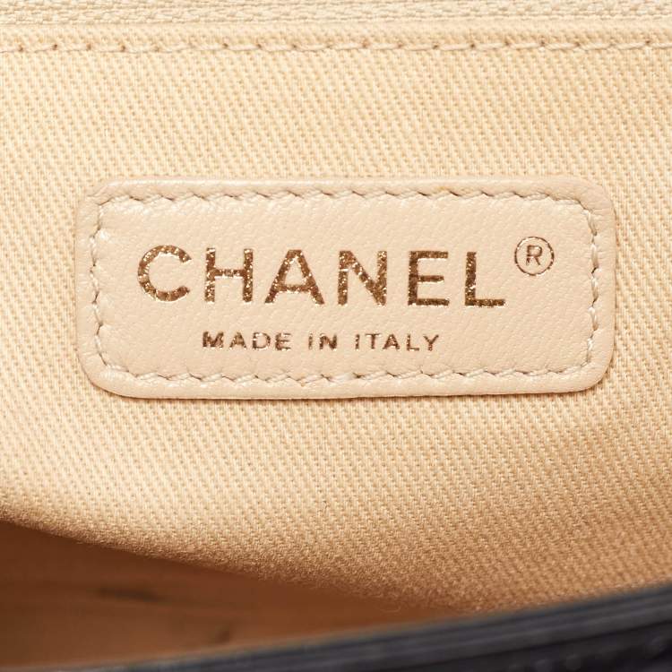 Pre Owned Chanel Black Quilted Leather Large Boy Flap Bag