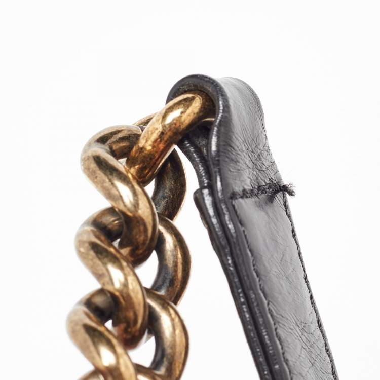 Pre Owned Chanel Black Quilted Leather Large Boy Flap Bag