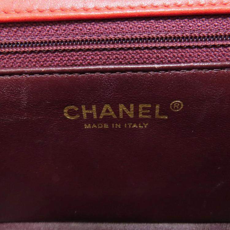 Pre Owned Chanel Lambskin Chain Shoulder Coco Mark Bag