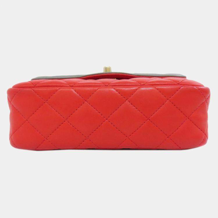 Pre Owned Chanel Lambskin Chain Shoulder Coco Mark Bag