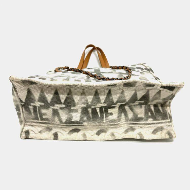 Pre Owned Chanel Beige CC Mark Chain Tote Bag