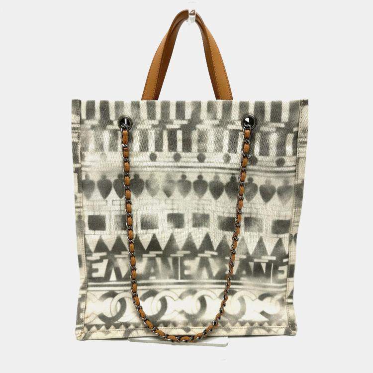 Pre Owned Chanel Beige CC Mark Chain Tote Bag