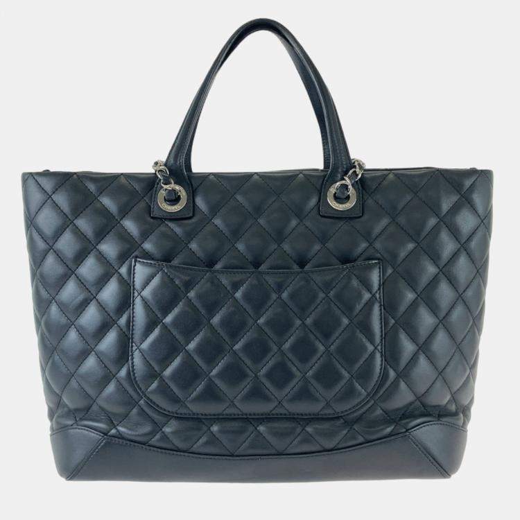 Chanel Black Quilted Calfskin Small Easy Shopping Tote Bag Chanel TLC