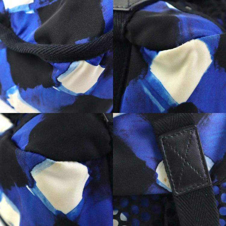 Pre Owned Chanel Nylon Black x Blue White Airline Backpack