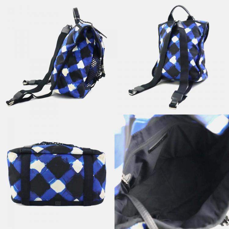 Pre Owned Chanel Nylon Black x Blue White Airline Backpack