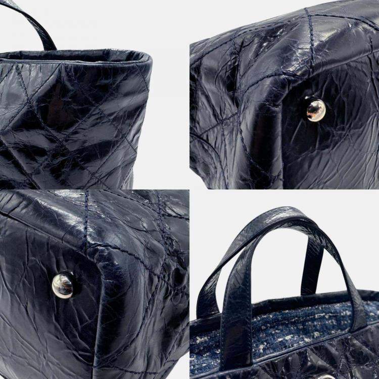 Pre Owned Chanel Navy Leather Portobello Handbag