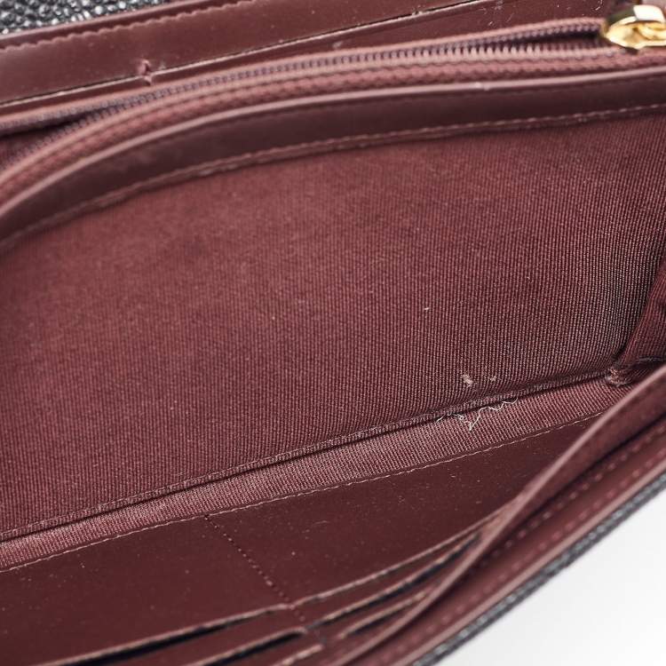 Pre Owned Chanel Black Caviar Quilted Leather Classic Long Flap Wallet