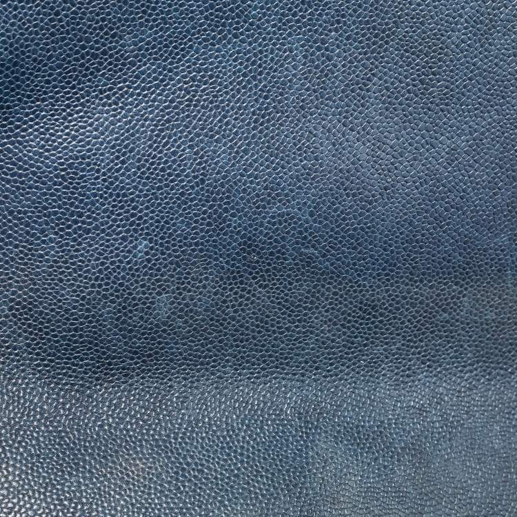 Pre Owned Chanel Navy Blue Quilted Caviar Leather New Medium Boy Flap Bag