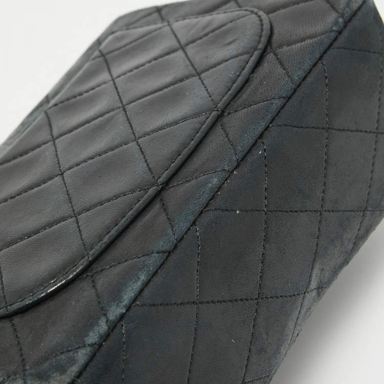 Pre Owned Chanel Black Quilted Leather Vintage Classic Flap Bag