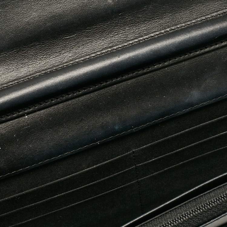 Pre Owned Chanel Black Chevron Caviar Leather Boy Wallet On Chain