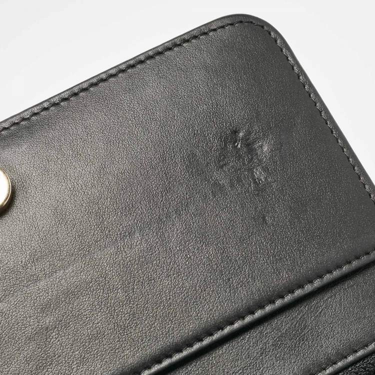 Pre Owned Chanel Black Chevron Caviar Leather Boy Wallet On Chain