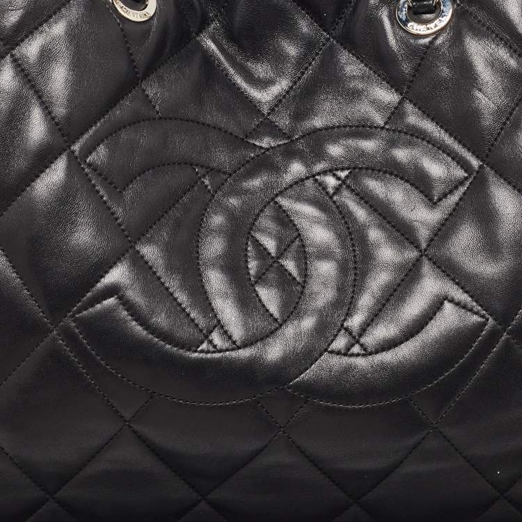 Pre Owned Chanel Black Leather Paris Venice Lido Tote
