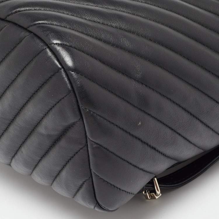 Pre Owned Chanel Black Chevron Leather Urban Spirit Backpack