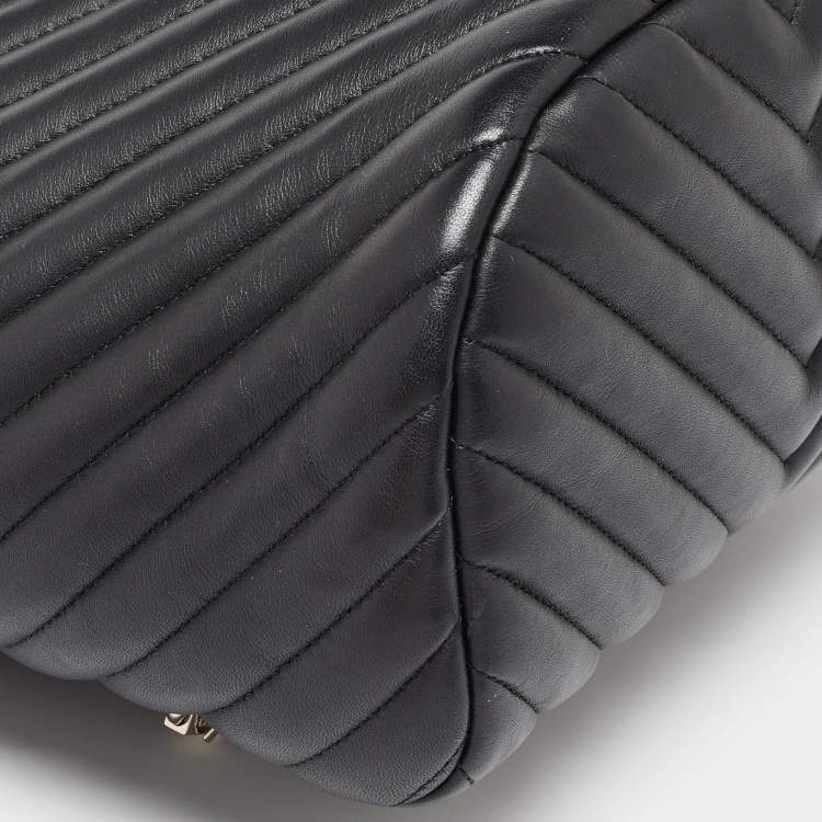Pre Owned Chanel Black Chevron Leather Urban Spirit Backpack