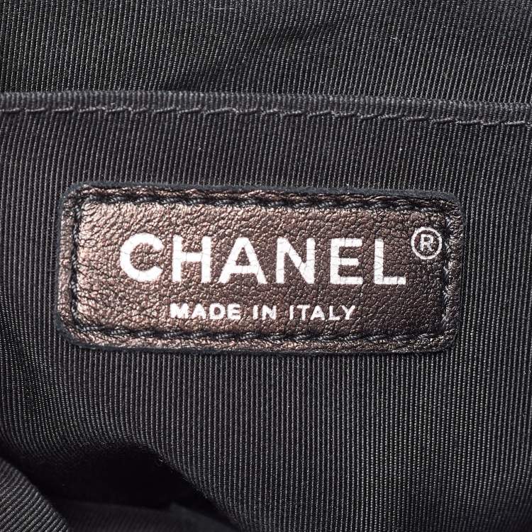 Pre Owned Chanel Black Chevron Leather Urban Spirit Backpack