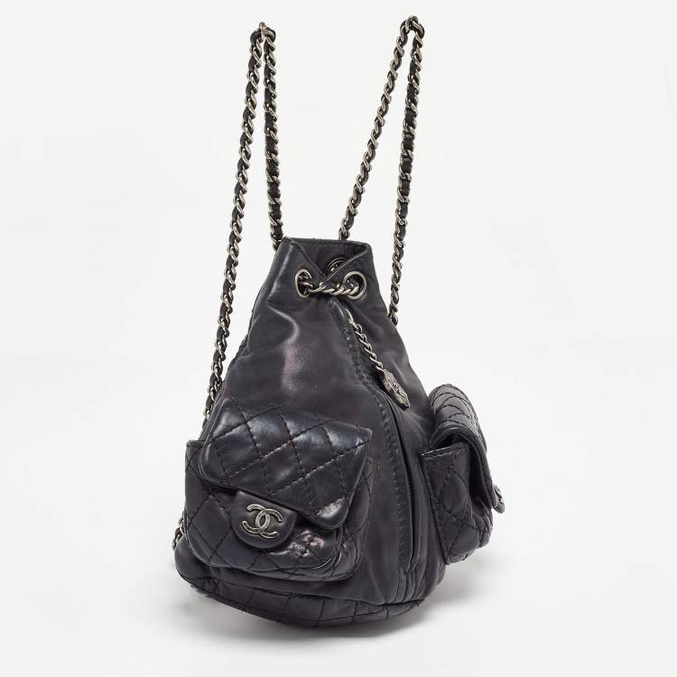 مملوكة مسبقًا Chanel Black Leather CC Mini Backpack Is Back Backpack