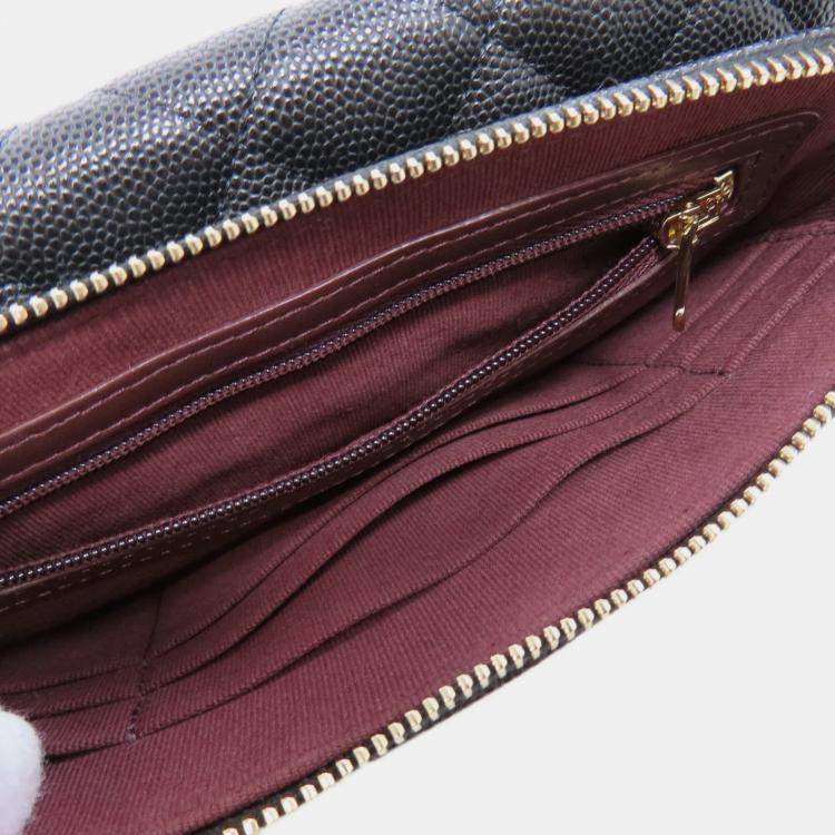 Pre Owned Chanel Caviar Skin Chain Shoulder Matelasse Bag