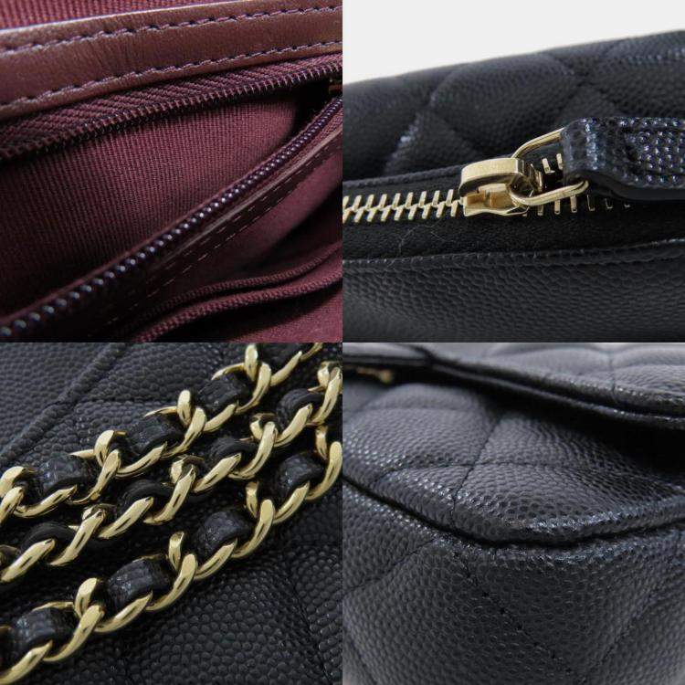 Pre Owned Chanel Caviar Skin Chain Shoulder Matelasse Bag