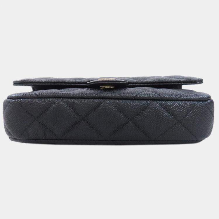 Pre Owned Chanel Caviar Skin Chain Shoulder Matelasse Bag