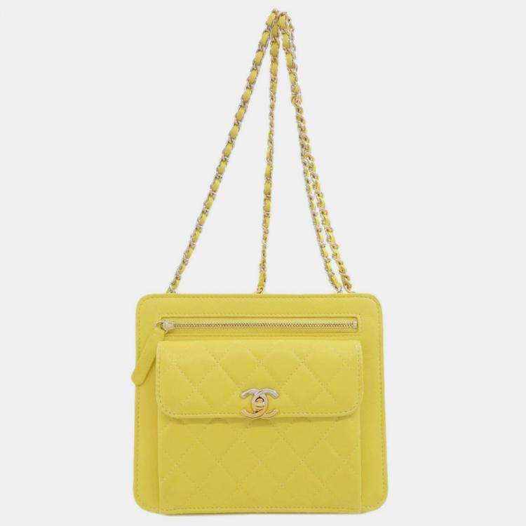 Pre Owned Chanel Lambskin Chain Shoulder Bag