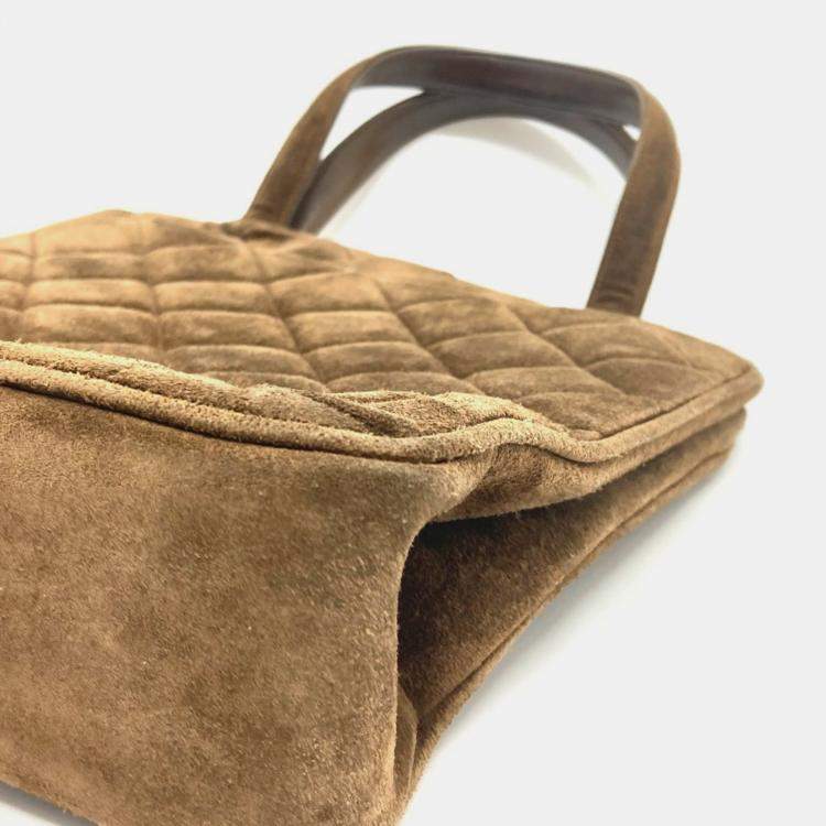 Pre Owned Chanel Brown cc Mark Bag Vertical Tote Bag